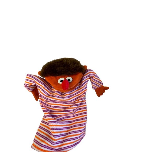 Sesame Street Ernie Hand Puppet Plush Toy 15" Striped Shirt - Picture 7 of 7